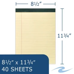 Roaring Spring Paper Products Recycled Legal Pad, 8.5" x 11.75", 40 Sheets/Pad, Canary (74712)