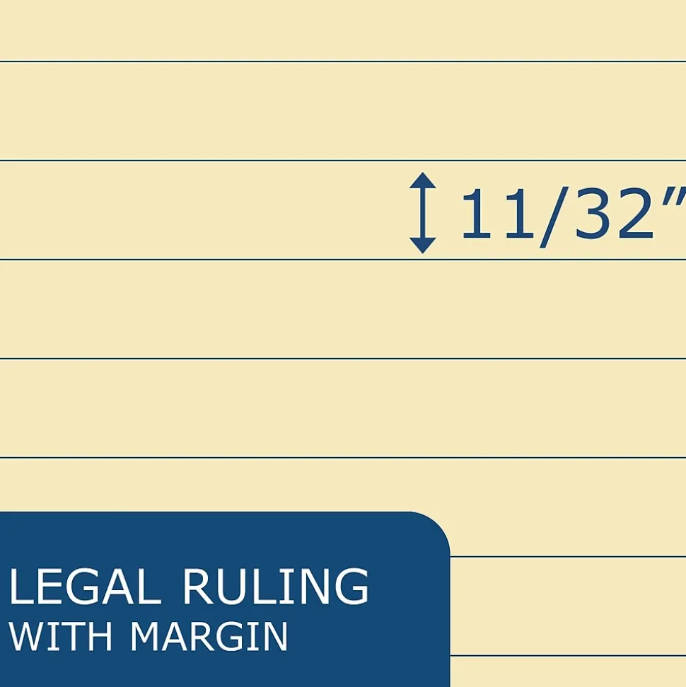 Roaring Spring Paper Products Recycled Legal Pad, 8.5" x 11.75", 40 Sheets/Pad, Canary (74712)