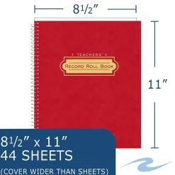 Roaring Spring Paper Products Teacher's Record Roll Books, 8.5" x 11", 44 Sheets (72900)