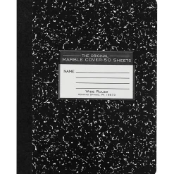 Roaring Spring Paper Products Composition Notebooks, 9.75" x 7.5", Wide Ruled, 50 Sheets, Black (77220)