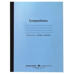 Roaring Spring Paper Products 1-Subject Composition Notebook, 8" x 10.5", Wide Ruled, 48 Sheets, Assorted Color (ROA77501)