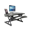 Rocelco 46"W Manual Adjustable Corner Standing Desk Converter, Black (R CADRB-46)