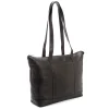 Royce Leather 24 Hour Women's Travel Tote Bag, Colombian Leather, Black (634-BLACK-VL)