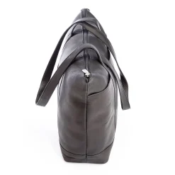 Royce Leather 24 Hour Women's Travel Tote Bag, Colombian Leather, Black (634-BLACK-VL)