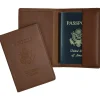 Royce Leather Debossed Passport Holder, Tan (204-TAN-5)