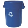 Rubbermaid Commercial Brute Round Recycling Container, Blue, 44 Gal., (FG264307BLUE)