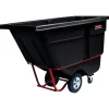Rubbermaid® Commercial Cube Heavy Duty Tilt Truck, 101 Gallons, Black (FG130600BLA)