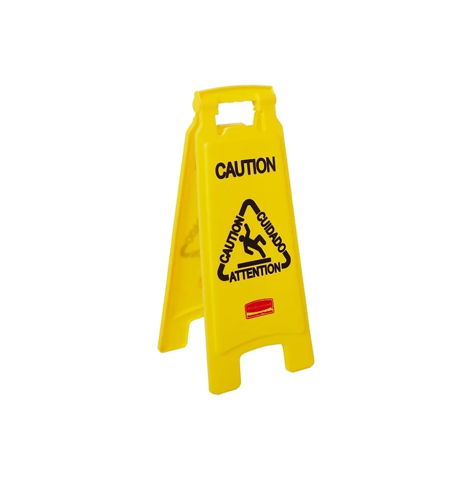 Rubbermaid Commercial Products Safety Awareness Floor Sign, Yellow (FG611200YEL)