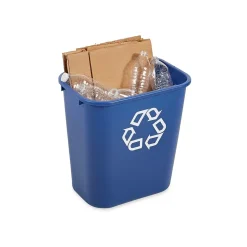 Rubbermaid Commercial Products Plastic Container, 7 Gallon, Blue (FG295673BLUE)