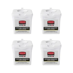 Rubbermaid HYGEN Plastic Bucket, White, 4/Pack (2135007)