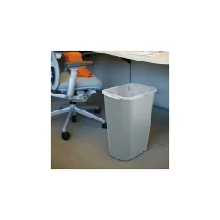 Rubbermaid Indoor Trash Can w/ No Lid, Gray Plastic, 10.25 Gal. (FG295700GRAY)