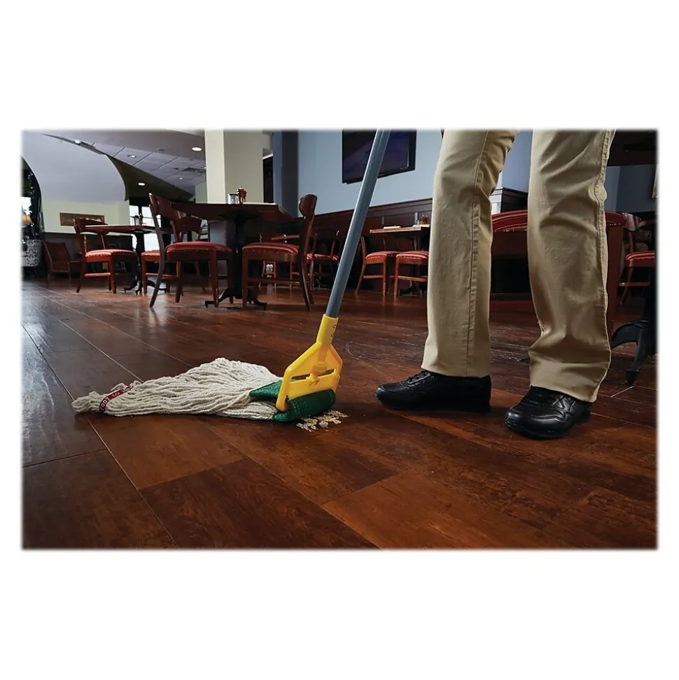 Rubbermaid Invader 60" Fiberglass Wet Mop Handle, Gray/Yellow (FGH14600GY00)