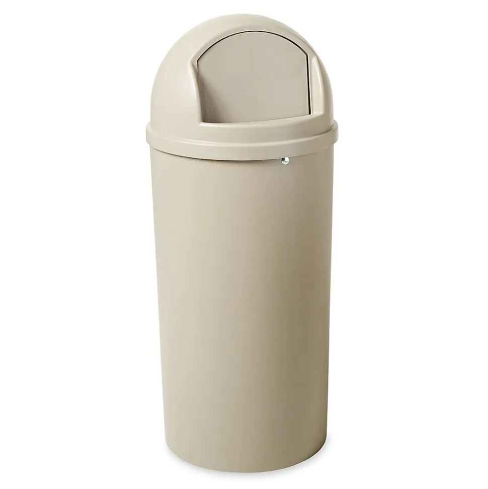 Rubbermaid Marshal Dome Top Plastic Trash Can, 15 gal. (FG816088BEIG)