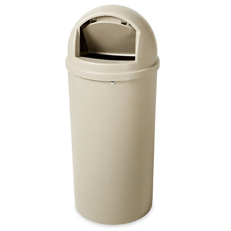 Rubbermaid Marshal Dome Top Plastic Trash Can, 15 gal. (FG816088BEIG)