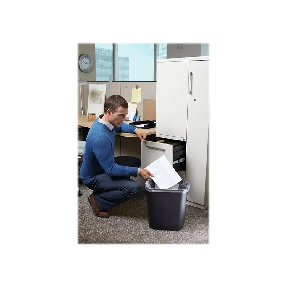 Rubbermaid Plastic Trash Can, 7 Gallon, Black (295600BK)