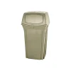 Rubbermaid Ranger Fire-Safe Trash Can Container, Square, Plastic, Beige, 35 Gallon (FG843088BEIG)