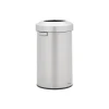 Rubbermaid Refine Stainless Steel Indoor Trash Can with Open Lid, 23 Gallon, Silver (2147584)