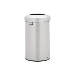 Rubbermaid Refine Stainless Steel Indoor Trash Can with Open Lid, 23 Gallon, Silver (2147584)