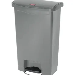 Rubbermaid Slim Jim Resin Front Step-On Trash Can, 13 Gallon, Gray