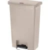 Rubbermaid® Slim Jim Resin Front Step-On Trash Can, 13 Gallons, Beige (1883458)