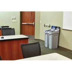 Rubbermaid Slim Jim Single-Stream Recycling Station, 23 Gallon, Gray/Black (2185053)