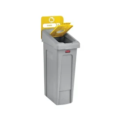 Rubbermaid Slim Jim Single-Stream Recycling Station, 23 Gallon, Gray/Yellow (2185052)
