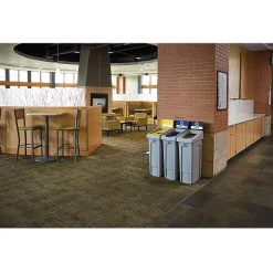 Rubbermaid Slim Jim Single-Stream Recycling Station, 23 Gallon, Gray/Blue (2185055)