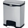 Rubbermaid Slim Jim Stainless Steel Step Trash Can, Black, 8 gal. (1901985)