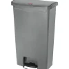Rubbermaid Slim Jim Step-On Plastic Step Trash Can, Gray, 18 gal. (1883604)
