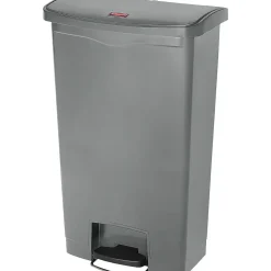 Rubbermaid Slim Jim Step-On Plastic Step Trash Can, Gray, 18 gal. (1883604)