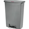 Rubbermaid Slim Jim Step-On Plastic Step Trash Can, 24 Gallon, Gray (1883606)