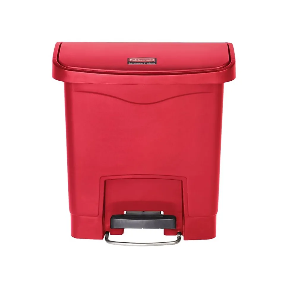 Rubbermaid Slim Jim Step-On Indoor Step Trash Can, Red Resin, 4 Gal. (1883563)