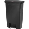 Rubbermaid Slim Jim Step-On Plastic Trash Can with Lid, 13 gal., Black (1883611)