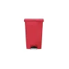 Rubbermaid Slim Jim Step-On Plastic Step Trash Can, 18 Gallon, Red (1883568)