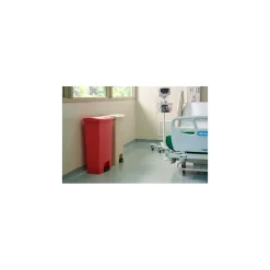 Rubbermaid Slim Jim Step-On Plastic Step Trash Can, 18 Gallon, Red (1883568)