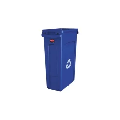 Rubbermaid Slim Jim Vented Recycling Container, 23 Gallons, Blue (FG354007BLUE)