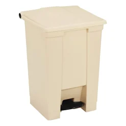 Rubbermaid® Step-On Waste Container, 12 Gallons, Beige (RCP6144BEI)