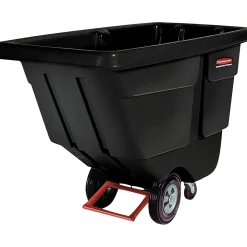Rubbermaid Tilt Trucks, 102 Gallons, 850 lbs Capacity, Black (RCP1314BLA)