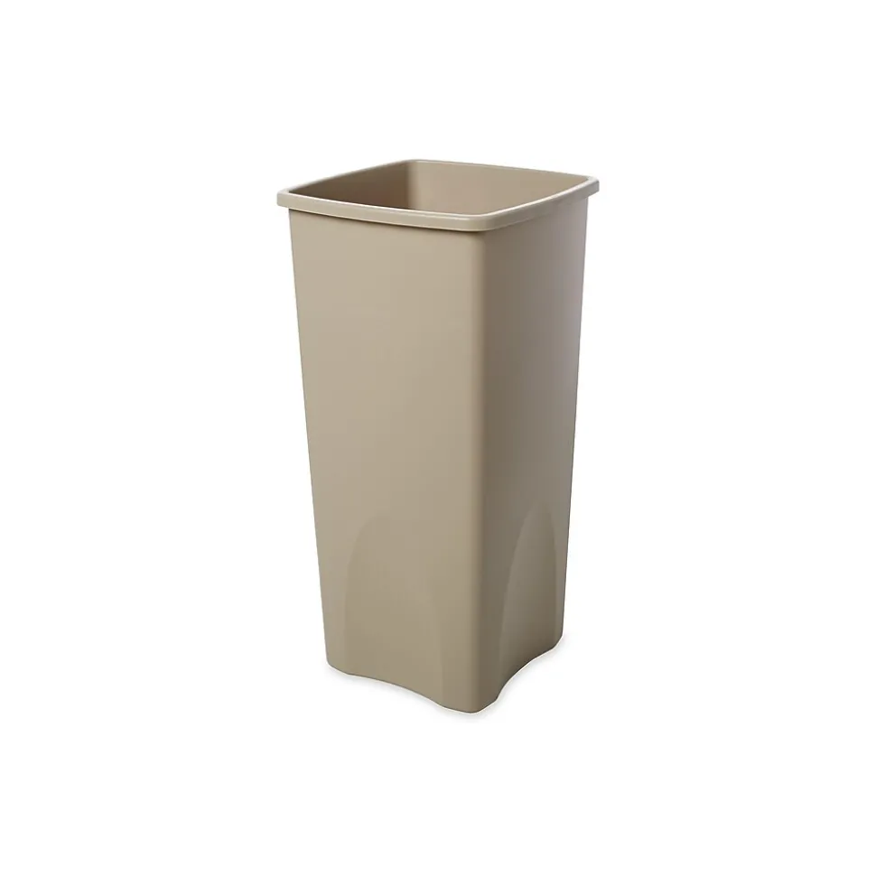 Rubbermaid Untouchable Indoor, Outdoor Trash Can w/ no Lid, Beige Resin, 23 Gal. (FG356988BEIG)