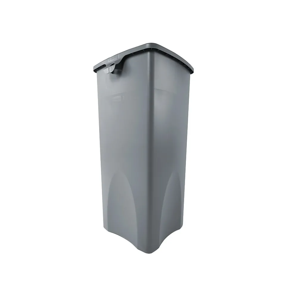 Rubbermaid Untouchable Indoor/Outdoor Trash Can, Gray Resin, 23 Gal. (FG356988GRAY)