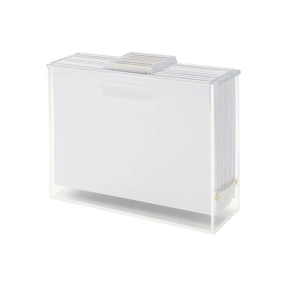 Russell+Hazel Acrylic Slim File Box Bundle, Letter Size, Clear (38594)