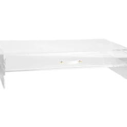 Russell+Hazel Monitor Stand with Drawer, Clear/Gold (98149)