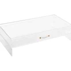 Russell+Hazel Monitor Stand with Drawer, Clear/Gold (98149)
