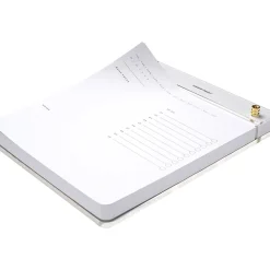 Russell+Hazel Notepad, 6.38" x 8.44", White/Gold, 100 Sheets/Pad, 1 Pad/Pack (55748)