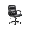 Sadie Mid-Back Executive Chair, Fixed Padded Arms, Black Leather (BSXVST305)
