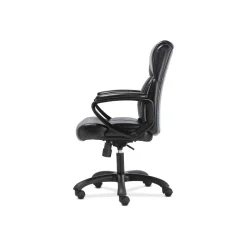 Sadie Mid-Back Executive Chair, Fixed Padded Arms, Black Leather (BSXVST305)