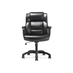 Sadie Mid-Back Executive Chair, Fixed Padded Arms, Black Leather (BSXVST305)