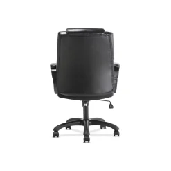 Sadie Mid-Back Executive Chair, Fixed Padded Arms, Black Leather (BSXVST305)