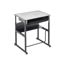 Safco AlphaBetter 26" - 42" Plastic/Steel Adjustable Desk, White/Black (1204DE)