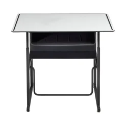 Safco AlphaBetter 26" - 42" Plastic/Steel Adjustable Desk, White/Black (1209DE)